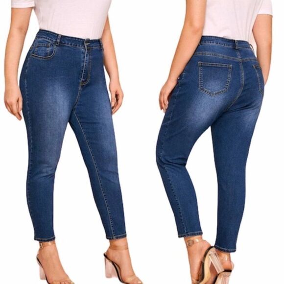 None Denim - Host pick 1X, 2X  skinny crop blue jeans